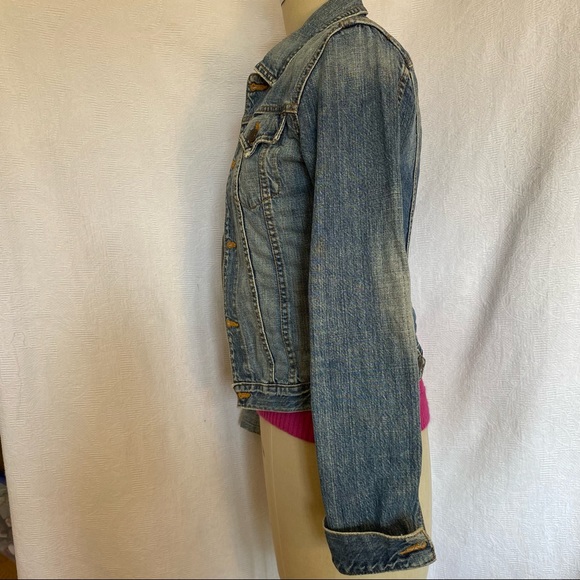 Earl XS denim jean jacket. Stonewashed Trucker style. EUC - Picture 3 of 6